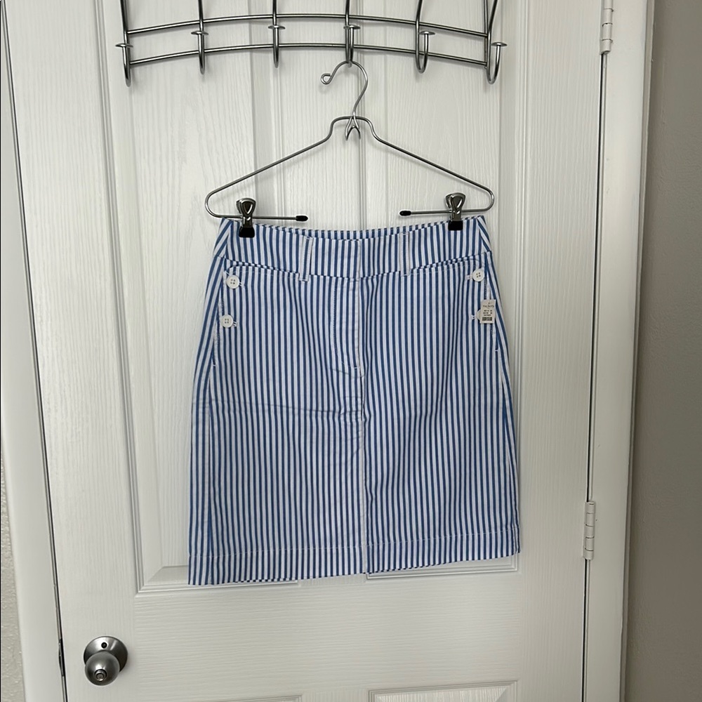 Talbots Blue and White Skirt for Casual Work